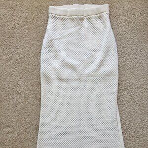 🤍 Universal Thread Cream Crochet Knit Midi Skirt 🤍